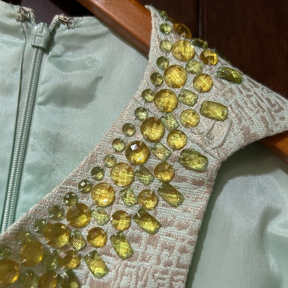 Mint & Light Gold Shift Dress - Picture 4 of 5